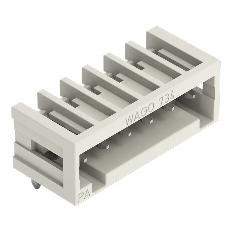 WAGO - Leiterplattensteckverbinder THT-Stiftleiste Lötstift 734-167 1,0x1,0,abgew.,lgr − 100 Stück