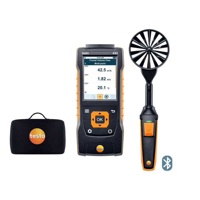 Testo - Messgerät für Umweltgrößen testo 440 Flügelrad-Set 0563 4403 mit Bluetooth 100mm − 1 Stück