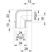 OBO Bettermann - Befestigungswinkel für Schlauchverschraubungen Winkelstutzen 107 W PG21 PA lichtgrau, PG21, PA − 10 Stück