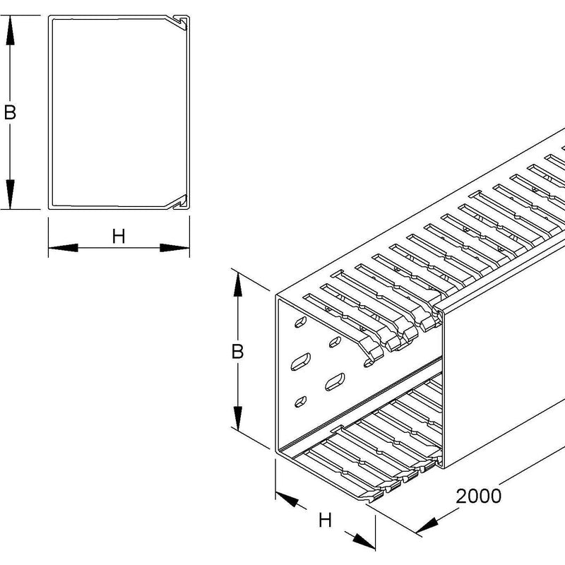 HKL - Verdrahtungskanal VKD-Kanal VKD7537 Schlitzbreite 5mm − 24 Meter