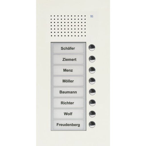 TCS Tür Control - Türstation für Türkommunikation Audio Außenstation PUK 8 PUK08/1-WS Tasten 1spaltig UP w