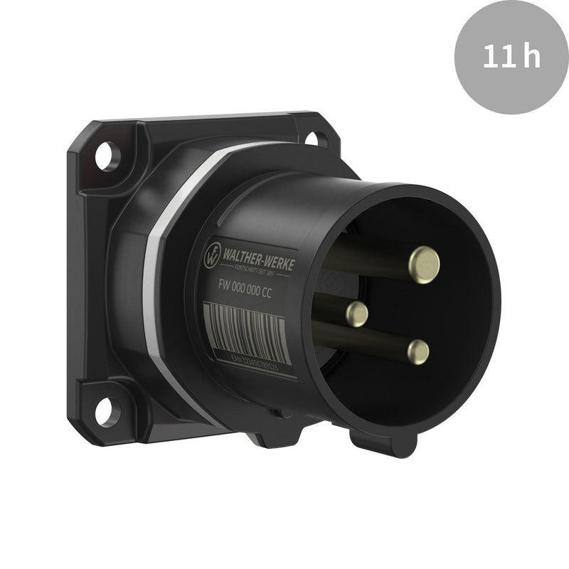 Walther Werke - CEE-Gerätestecker (IEC 60309) CEE NEO Anbaugerätestecker FW612311SK gerade 16A 3P 11h