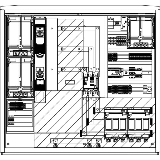 Elsta Mosdorfer - Zähler-Komplettschrank WS-PV-ACS A655-3 N1 200kVA WSP632V.N1.C1201.B VE/EM 2xNH2 ÜA T1+T2