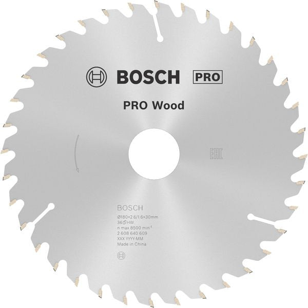 Bosch - Kreissägeblatt PRO Wood Kreissägeblatt, 2608640609 180 x 2,6 x 30 mm