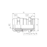 Jacob - Kabelverschraubung 50.048/EMV MS-EMV PG48 − 5 Stück