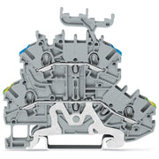 WAGO - Schutzleiter-Reihenklemme Doppelstockklemme 2000-2247 1mm²,grau − 50 Stück