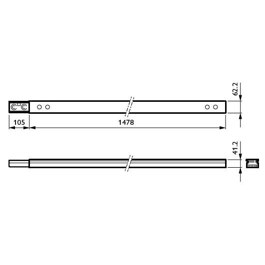 Philips Lighting - Tragschiene für Lichtbandsystem Tragschiene 13-pol. LL551T #96475499 1,50m, weiß