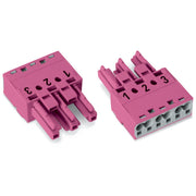 WAGO - Steckverbinder für steckbare Gebäudeinstallation Buchse 3-polig 770-283 Kod. B,pink − 100 Stück