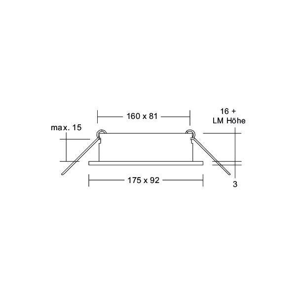 Brumberg Leuchten - Downlight/Strahler/Flutlicht Einbaumodul rechteckig 45025550 2-fach