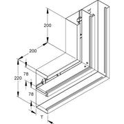 Niedax - Flachwinkel für Geräteeinbaukanal GK-Vertikaleck 90Gr. DKV 220-78T80 WA 220x80mm