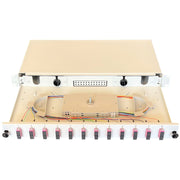Paschke - Patchpanel LWL Spleissbox ausziehbar 19" 443705VI-12SA 12x SCd OM4 PINK