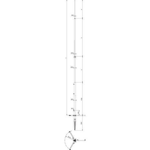 DEHN - Fangeinrichtung für Blitzschutz Tele-Blitzschutzmast TBM 6M SCFU STTZN AL ÜFL 6000mm St/tZn-Al