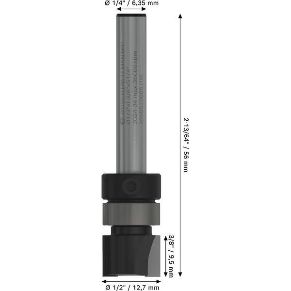 Bosch - Fräser PRO Bündigfräser, 2608629685 obenliegendes