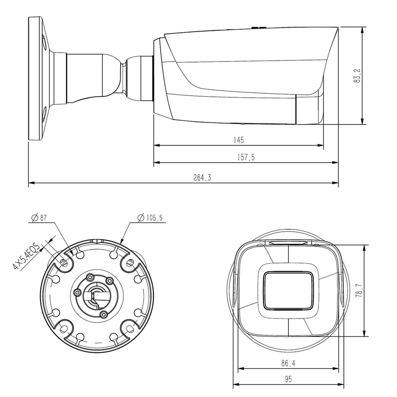 Grothe - Kamera für Überwachungssystem IP Bullet-Kamera VK 1099/720 4K NEIUS