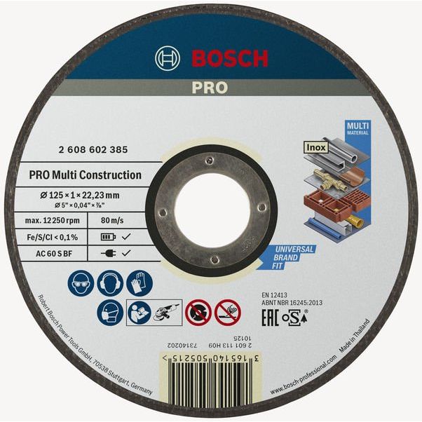 Bosch - Trenn-/Schleifscheibe PRO Multi Material 2608602385 Trennscheibe 125 x 1