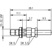 Telegärtner - Koax-Steckverbinder SMB-Kabeleinbaustecker cr 100024843 AU, RG174/U,188A/U − 5 Stück
