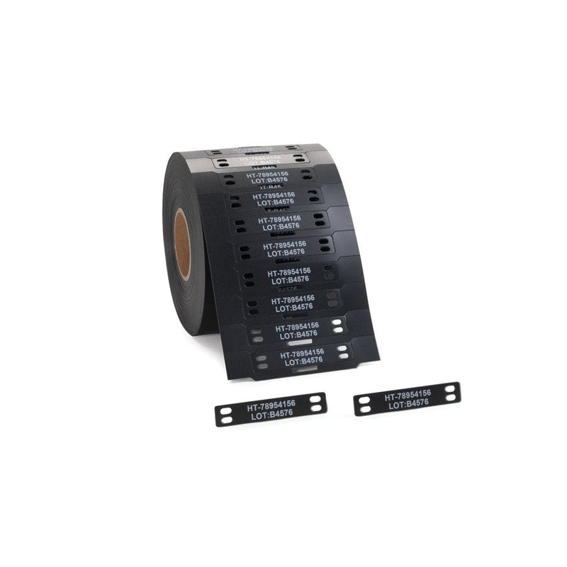 HellermannTyton - Kabelmarkierungssystem Kennzeichnungsschilder 556-80535(500) 25x75mm schw 500/Rol − 500 Stück