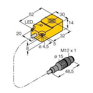 Turck - RFID-Lesegerät Schreib-Lese-Kopf HF TN-Q14-0.15-RS4.47T