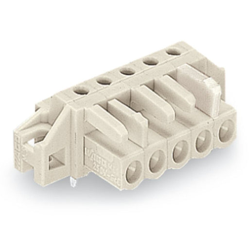 WAGO GmbH & Co. KG - Leiterplattensteckverbinder THT-Federleiste abgewink. 722-246/031-000 Maß 5mm,lichtgrau − 10 Stück