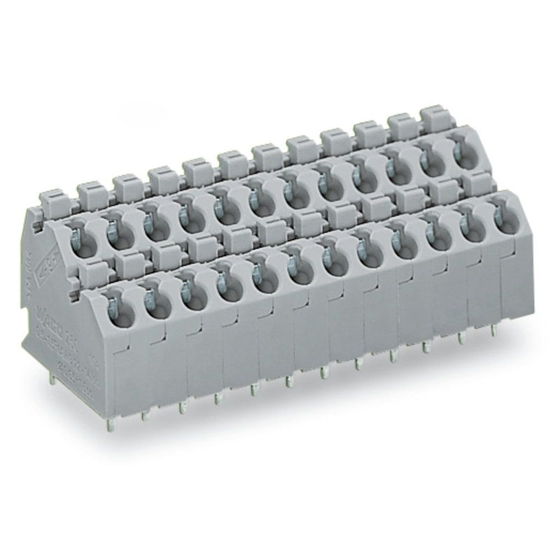 WAGO - Leiterplattenklemme DoppelstockLeiterplattenk. 250-712 Drücker,1,5mm²,gr − 12 Stück
