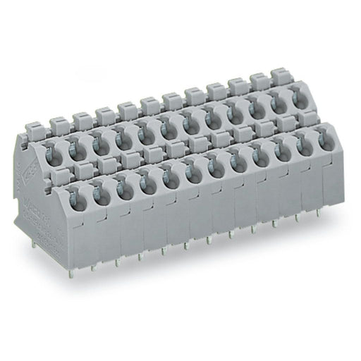 WAGO - Leiterplattenklemme DoppelstockLeiterplattenk. 250-712 Drücker,1,5mm²,gr − 12 Stück