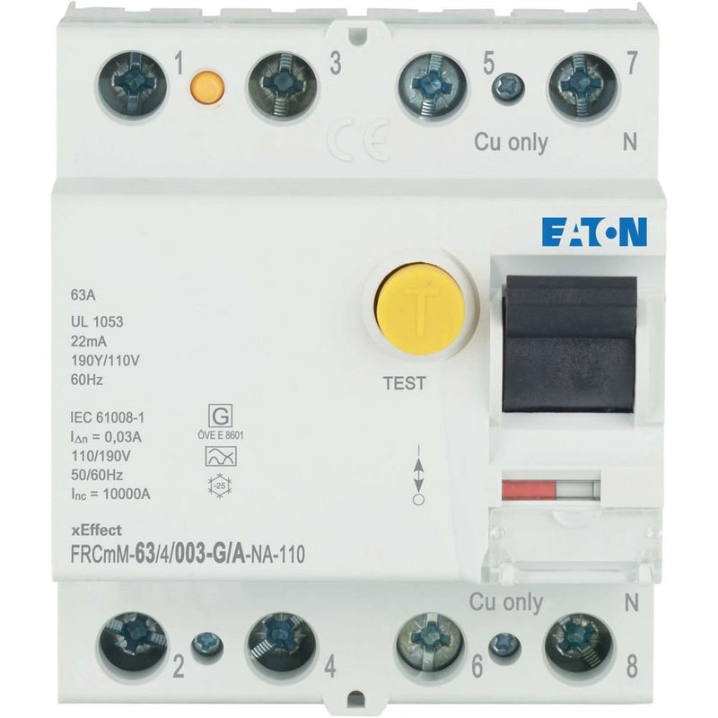 Eaton - Fehlerstrom-Schutzschalter FI-Schalter FRCMM63/4/003GANA110 63A 4pol 30mA