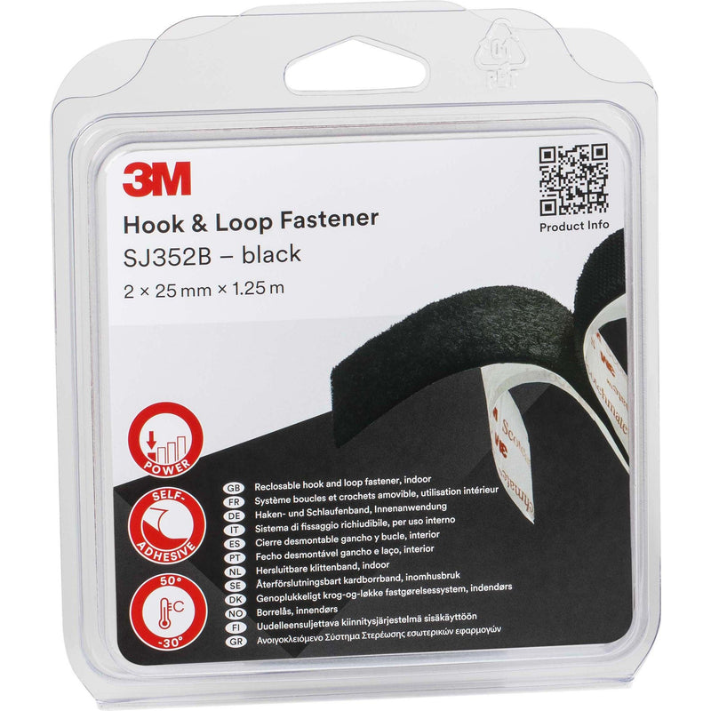 3M - Klettband Haken Schlaufen SJ352B/IPS 25mmx1,25m,4,4mm − 4 Stück