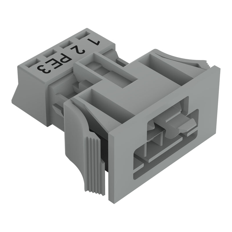 WAGO - Geräteanschluss für steckbare Gebäudeinstallation Snap-In-Stecker 890-754/062-000 4-polig,Kod. B,grau − 50 Stück