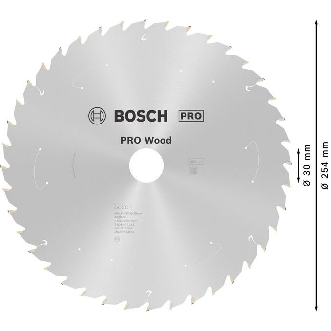 Bosch - Kreissägeblatt PRO Wood cordless 2608837734 Kreissägeblatt 254 x