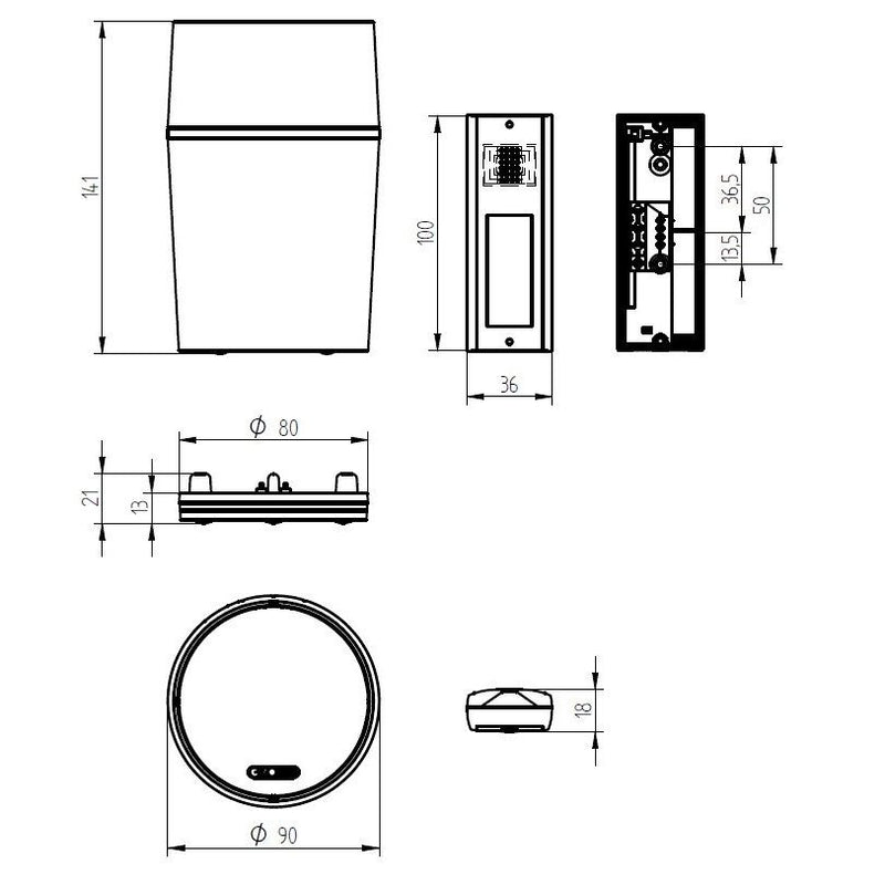 Grothe - Gong Funkgong-Set Bluetooth CALIMA 800 RW ca.500m,868,35MHz