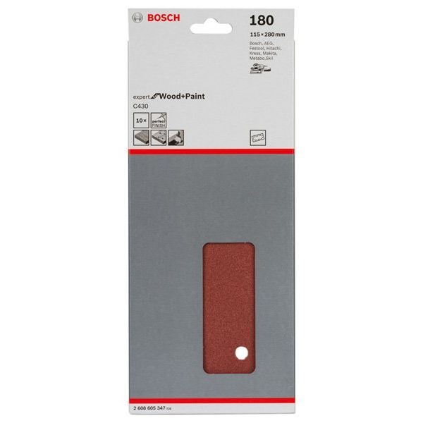 Bosch - Schleifpapier/Schleifvlies Schleifblatt C430, 115 x 2608605347 280 mm 180 14 Löcher