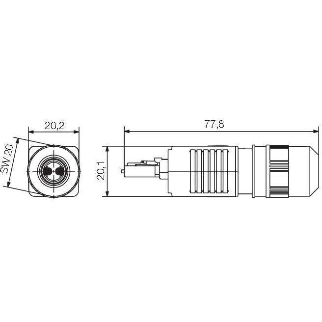 Weidmüller - LWL-Steckverbinder LWL LC Set Singlemode IE-PS-V04P-2LC-SM LC Duplex SM − 10 Stück