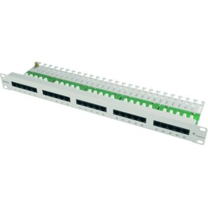 Telegärtner - Patchpanel Kupfer 19" ISDN-Panel 25-Port MPPISDN 25-H kurz 1HE, RAL7035