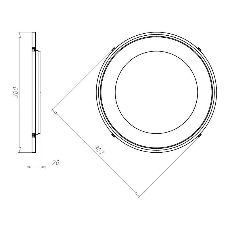 Kaiser - Zubehör/Ersatzteile für Leuchteneinbaugehäuse Frontteil HaloX 250 1283-63 200mm f. Sichtbeton