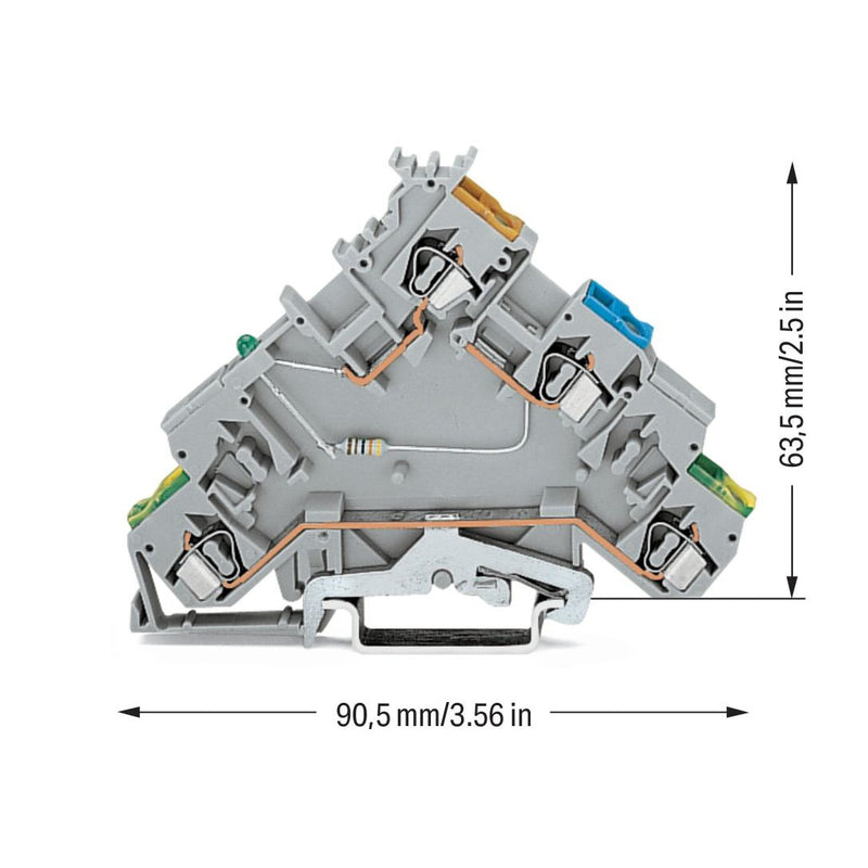 WAGO - Initiator/Aktor-Reihenklemme Initiatoren-LED 280-574/281-483 Einspeiseklemme − 10 Stück