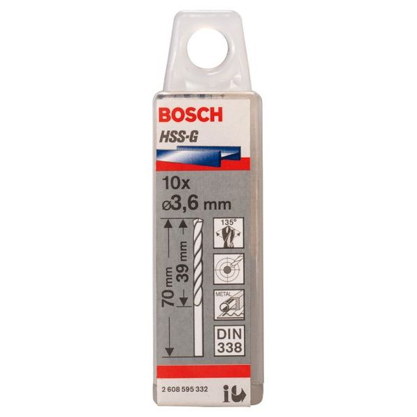 Bosch - Bohrer PRO Metal HSS-G 2608595332 Spiralbohrer 3,6 x