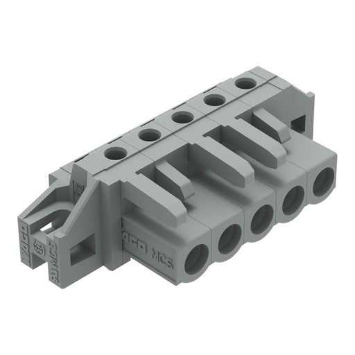 WAGO - Leiterplattensteckverbinder THT-Federleiste abgewink. 232-235/031-000 Rastermaß 5mm,grau − 50 Stück