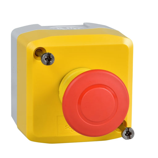 Schneider Electric - NOT-AUS-Taster, Komplettgerät Pilzkopf-Drucktaster, rot XALK198 gelbe Station,1Ö