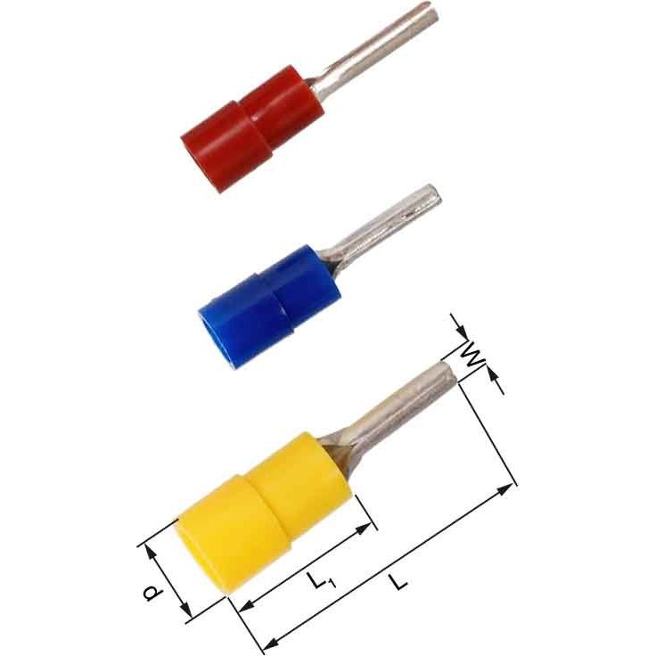 Elpress - Quetschkabelschuh für Cu-Leiter Isolierte Verbinder KA1519SR-PB − 100 Stück