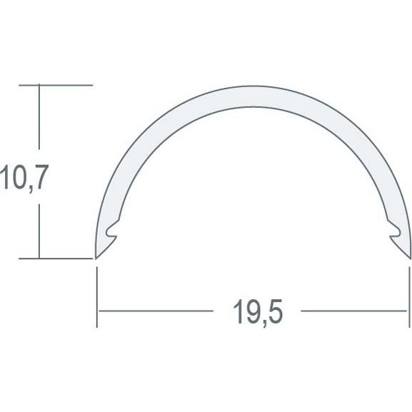 EVN Lichttechnik - Mechanisches Zubehör/Ersatzteile für Leuchten Kunststoff-Abdeckprofil RAM 100 matt 100cm