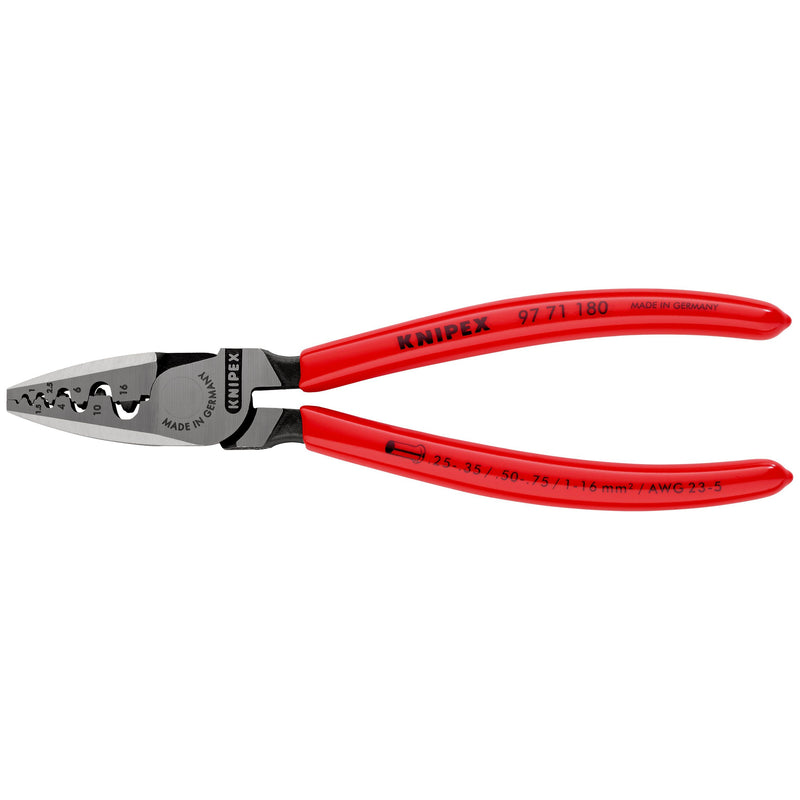 Knipex - Presswerkzeug Kabelschuhe/Verbinder, Aderendhülsen, Schirmanschluss Crimpzange 97 71 180 180mm