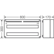 Hensel - Installationskleinverteiler Automatengehäuse Mi 1456 56TE − 1 Stück
