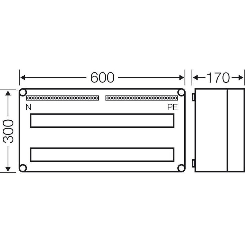 Hensel - Installationskleinverteiler Automatengehäuse Mi 1456 56TE − 1 Stück