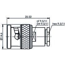 Telegärtner - Koax-Steckverbinder BNC-Kabelstecker 100023445 G27 (Belden 9248)
