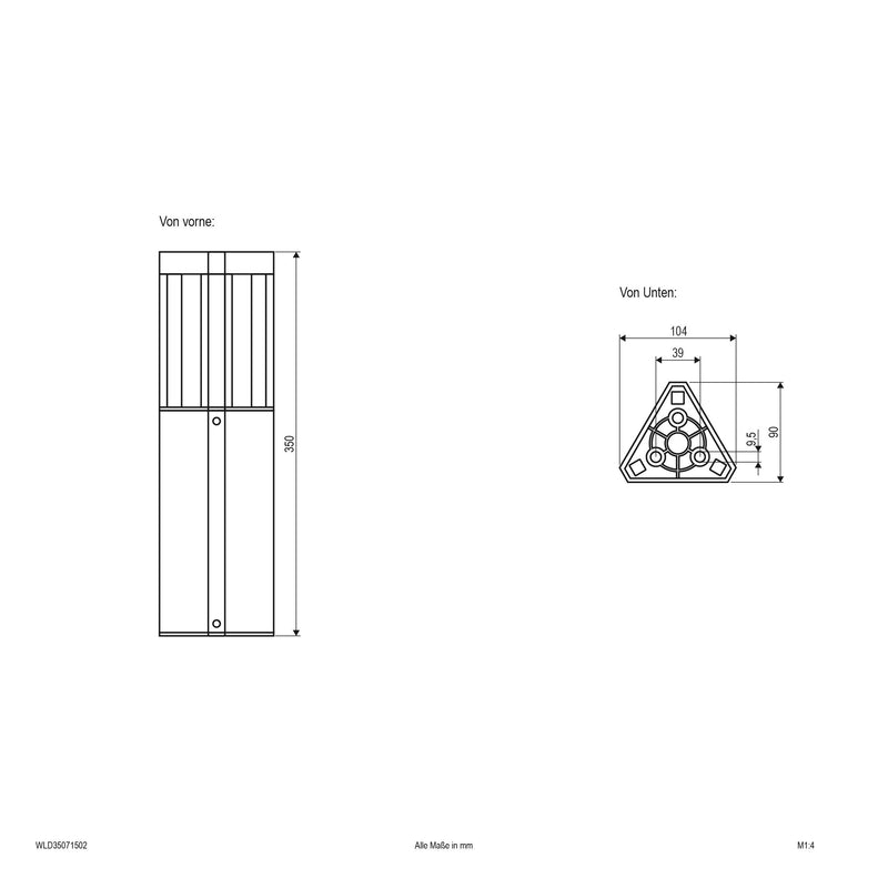 EVN Lichttechnik - Wegeleuchte WLD35071502 35cm, 3000K, 230V