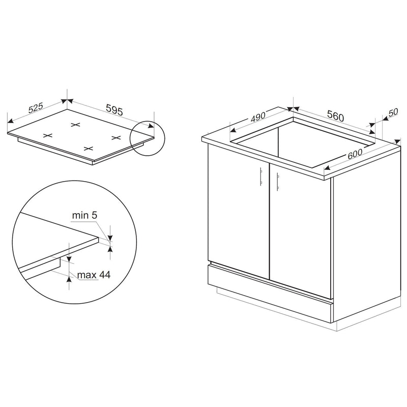 Amica - Kochfeld EB-Autark-Kochfeld Indukt. KMI 776 760 E HC HoodConnect Pro,60cm