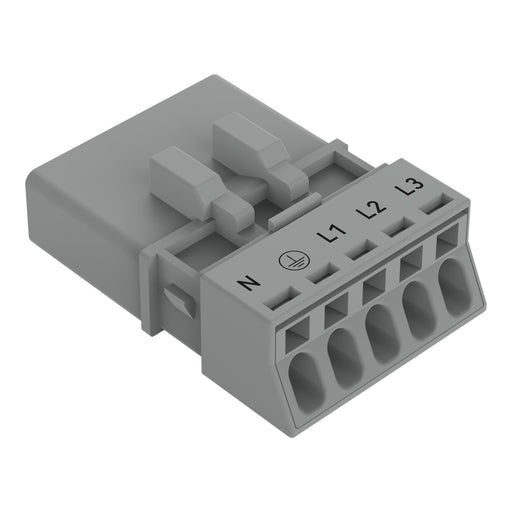 WAGO - Steckverbinder für steckbare Gebäudeinstallation Stecker 5-polig 890-255/060-000 Kod. B,grau − 50 Stück