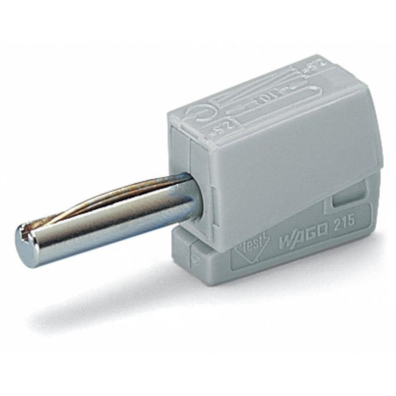 WAGO - Prüfstecker Bananenstecker 215-811 4mm hellgrau − 50 Stück