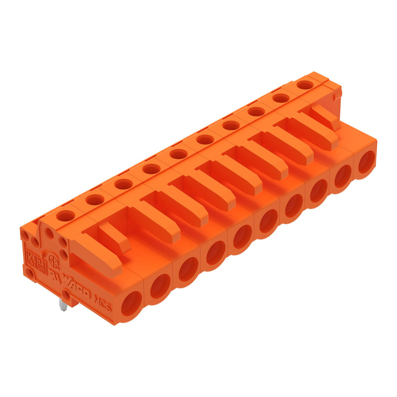 WAGO - Leiterplattensteckverbinder THT-Federleiste abgewink. 232-270 Maß 5,08mm,orange − 50 Stück