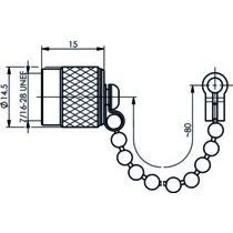 Telegärtner - Zubehör/Ersatzteile für Fernmeldetechnik Abdeckkappe 100021280 f.TNC,Sti/m.Kette − 5 Stück